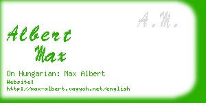 albert max business card